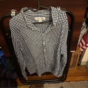 Old Navy Blue and White Checkered Shirt